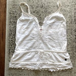 TNA white cotton summer tank